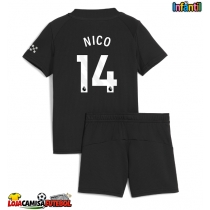 Camisa de Futebol Manchester City Nico Gonzalez #14 Equipamento Secundário Infantil 2025-26 Manga Curta (+ Calças curtas)
